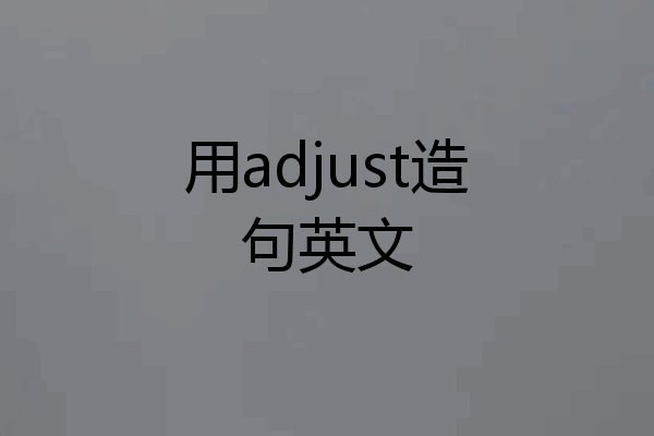 用adjust造句英文