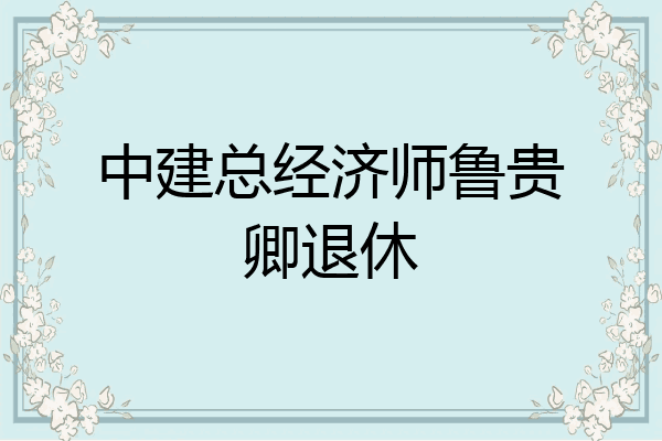 中建总经济师鲁贵卿退休