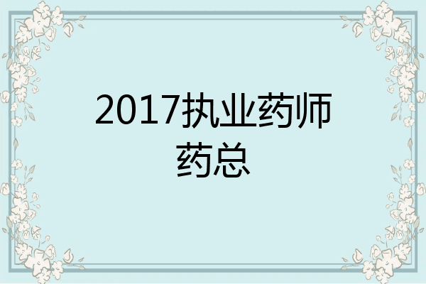 2017执业药师药总
