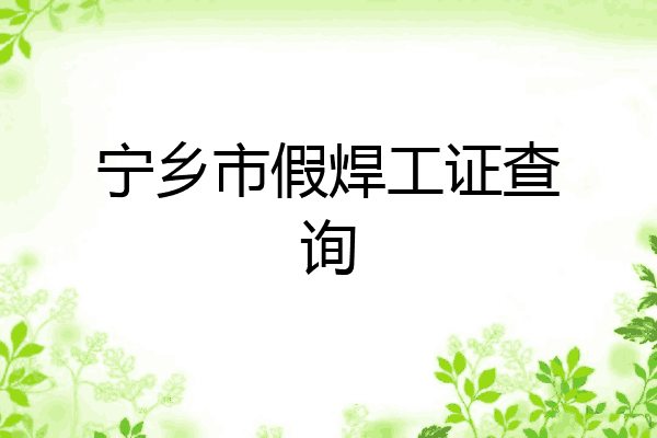 宁乡市假焊工证查询