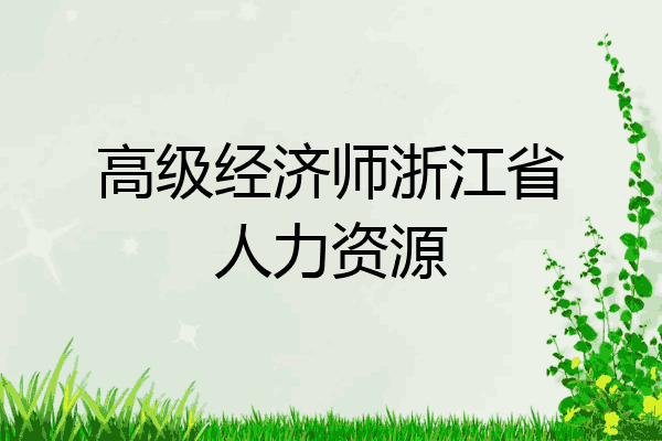 高级经济师浙江省人力资源