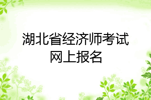 湖北省经济师考试网上报名