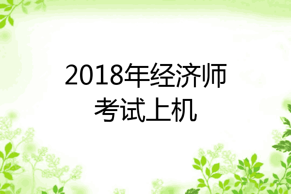 2018年经济师考试上机
