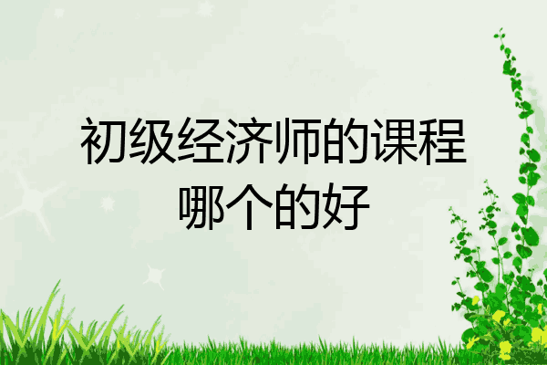 初级经济师的课程哪个的好