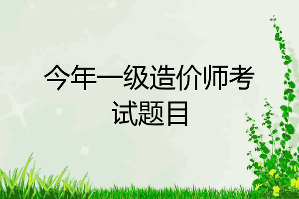 今年一级造价师考试题目