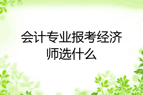 会计专业报考经济师选什么