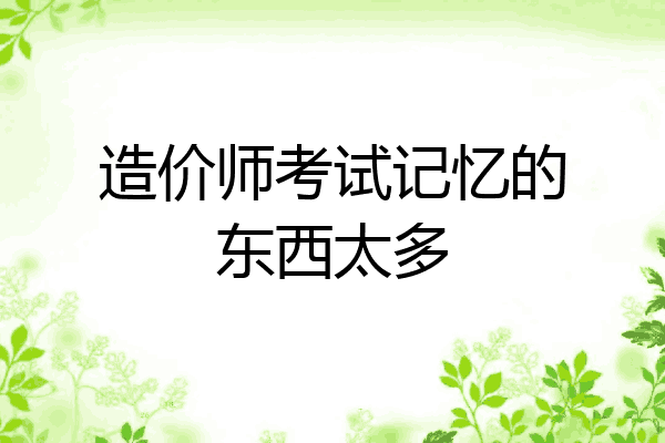 造价师考试记忆的东西太多