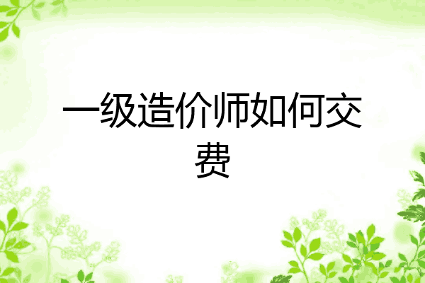 一级造价师如何交费