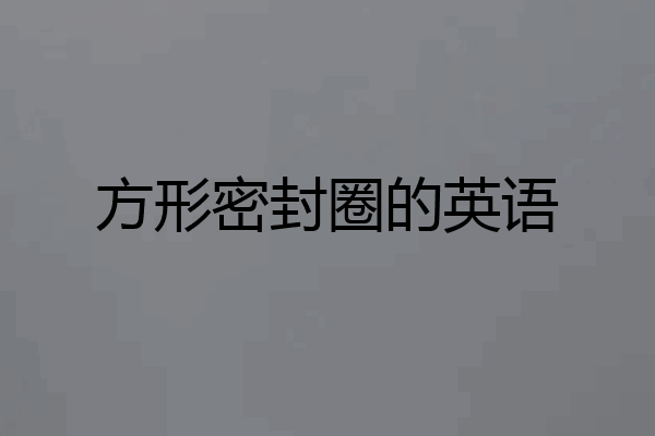 方形密封圈的英语