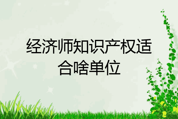 经济师知识产权适合啥单位