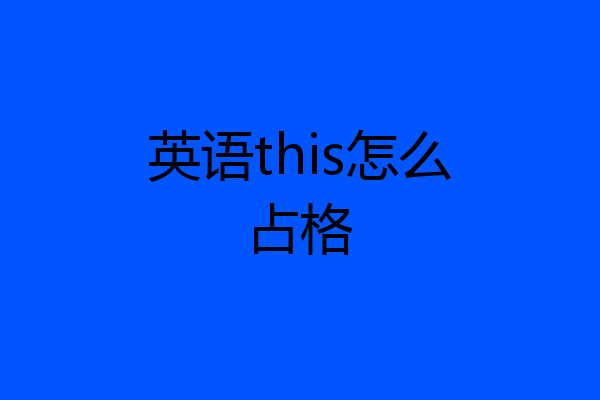 英语this怎么占格