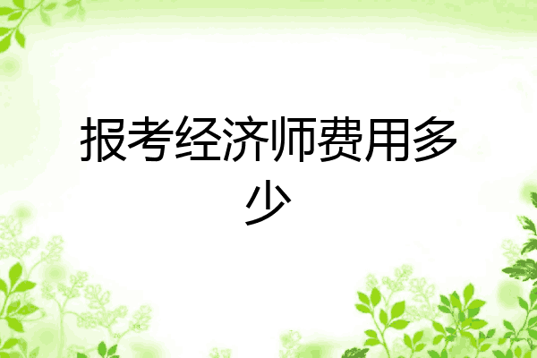 报考经济师费用多少