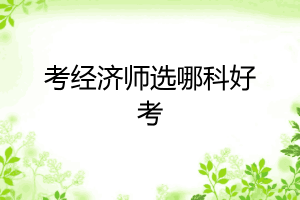 考经济师选哪科好考