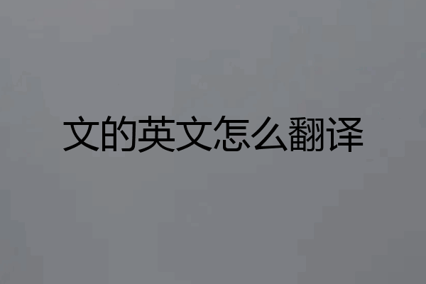 文的英文怎么翻译