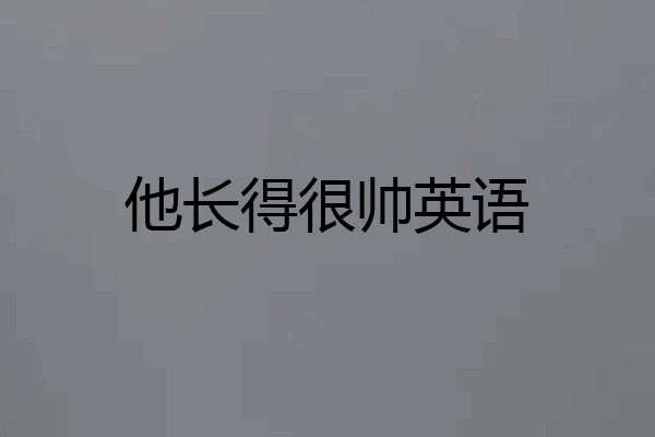 他长得很帅英语