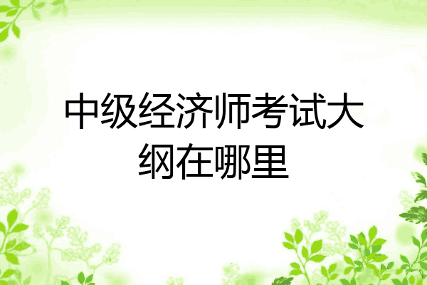中级经济师考试大纲在哪里