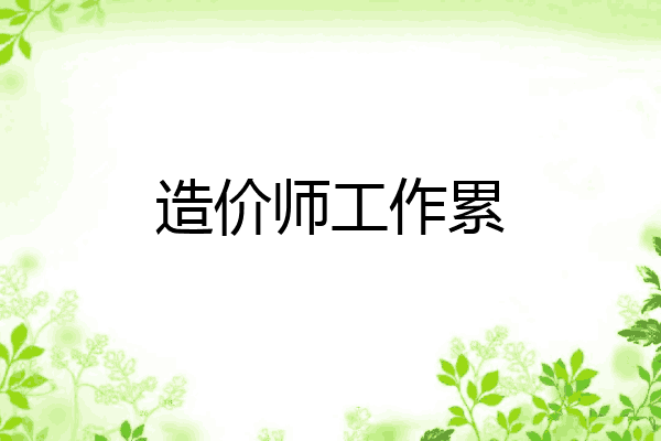 造价师工作累