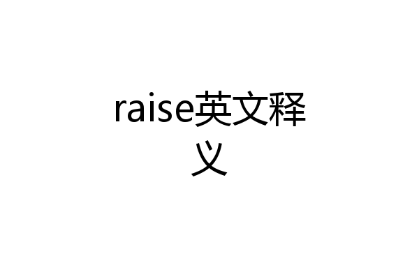 raise英文释义