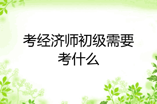 考经济师初级需要考什么