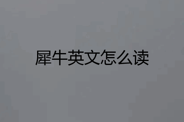 犀牛英文怎么读