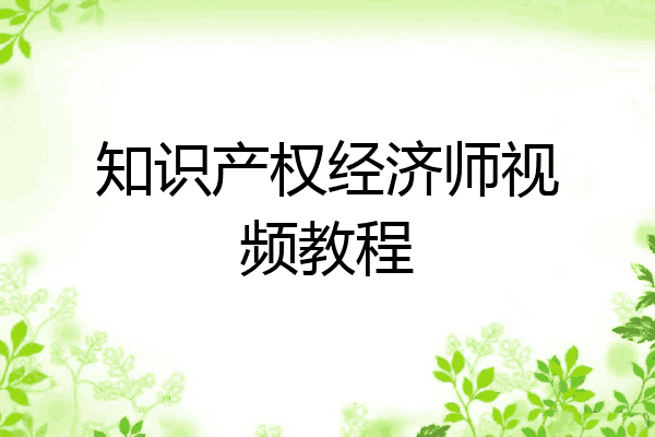 知识产权经济师视频教程