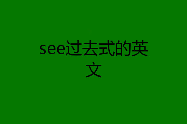 see过去式的英文