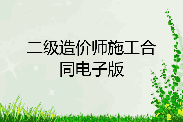 二级造价师施工合同电子版