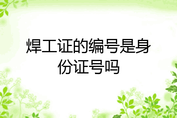 焊工证的编号是身份证号吗