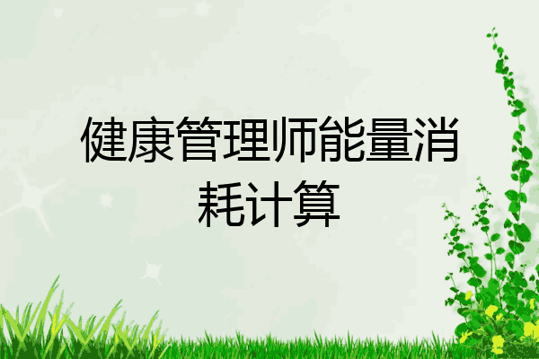 健康管理师能量消耗计算