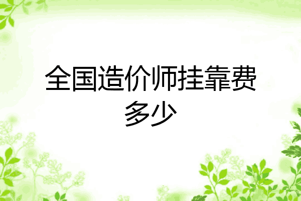 全国造价师挂靠费多少