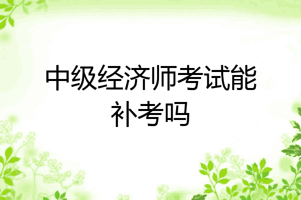 中级经济师考试能补考吗