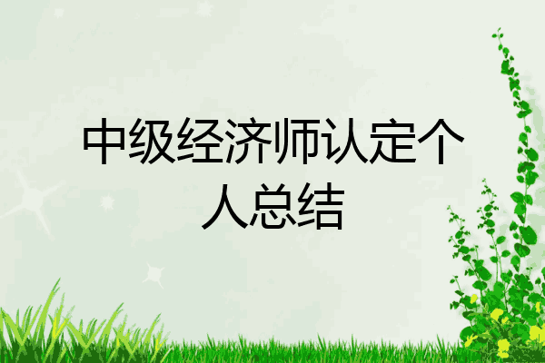 中级经济师认定个人总结