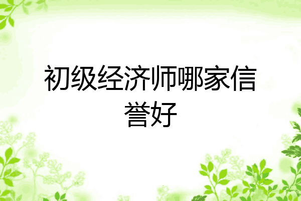 初级经济师哪家信誉好
