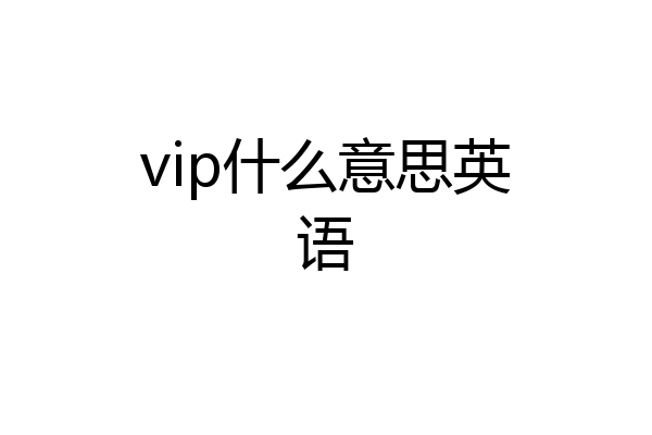 vip什么意思英语
