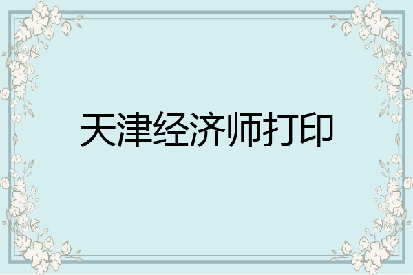天津经济师打印