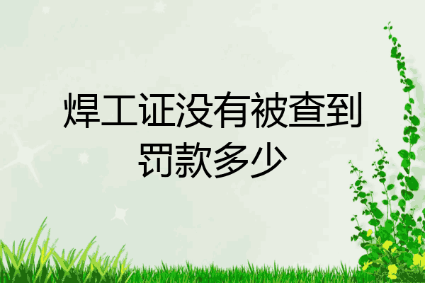 焊工证没有被查到罚款多少