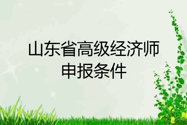 山东省高级经济师申报条件