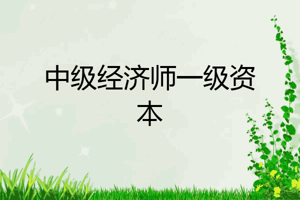 中级经济师一级资本
