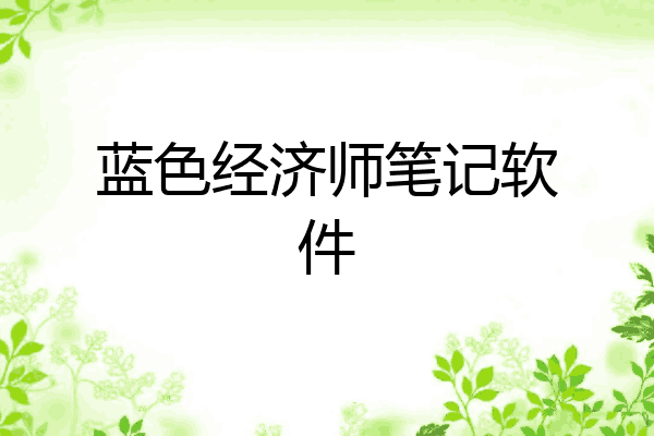 蓝色经济师笔记软件