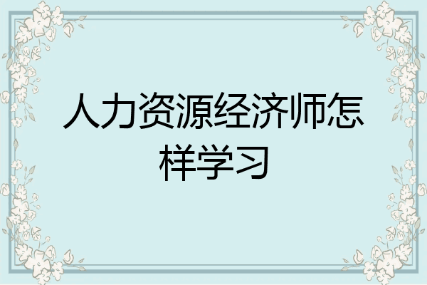 人力资源经济师怎样学习