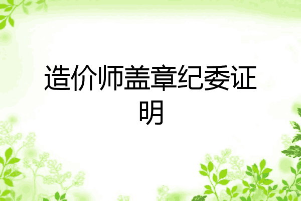 造价师盖章纪委证明
