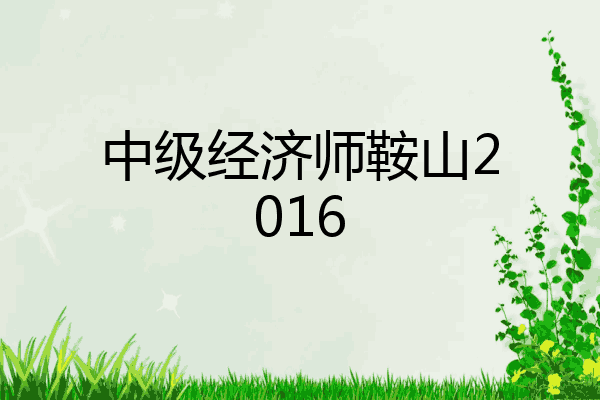 中级经济师鞍山2016