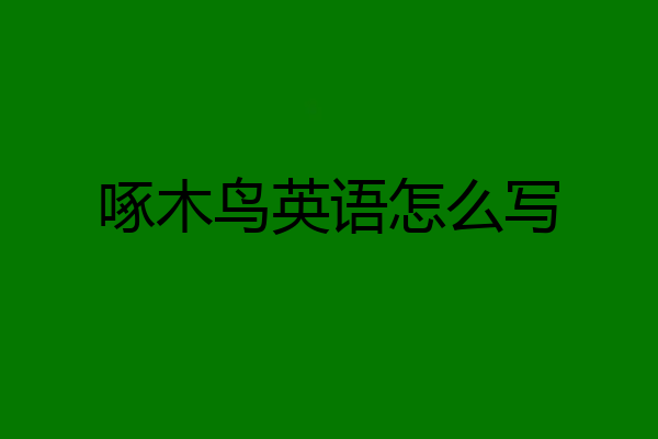 啄木鸟英语怎么写