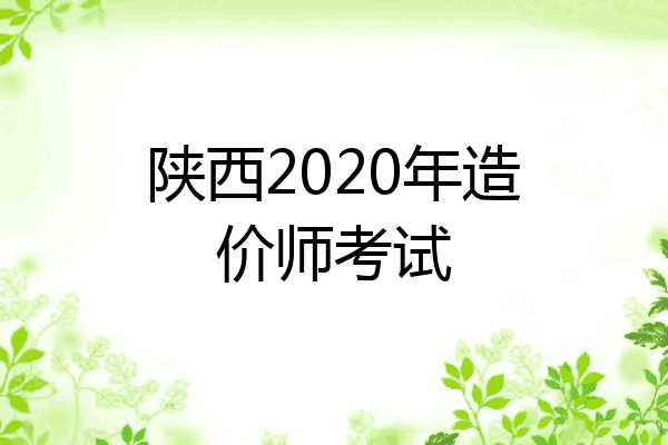 陕西2020年造价师考试