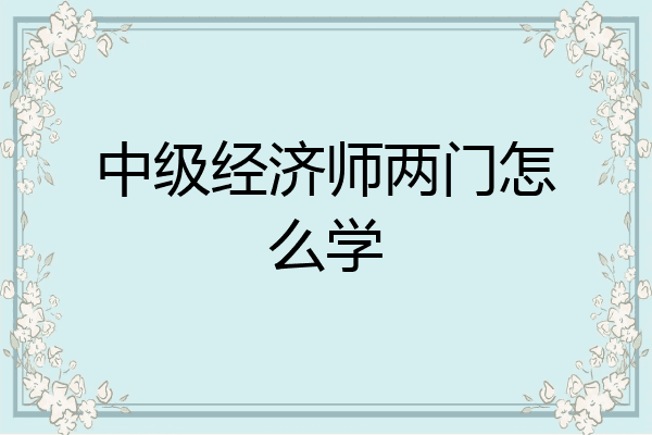 中级经济师两门怎么学