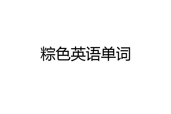 粽色英语单词