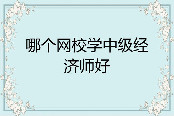 哪个网校学中级经济师好