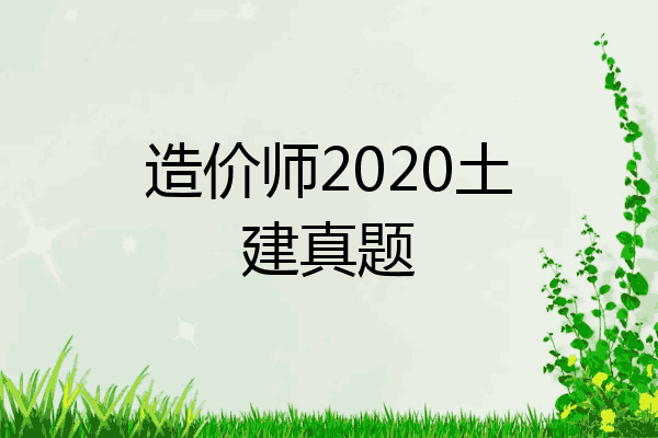 造价师2020土建真题