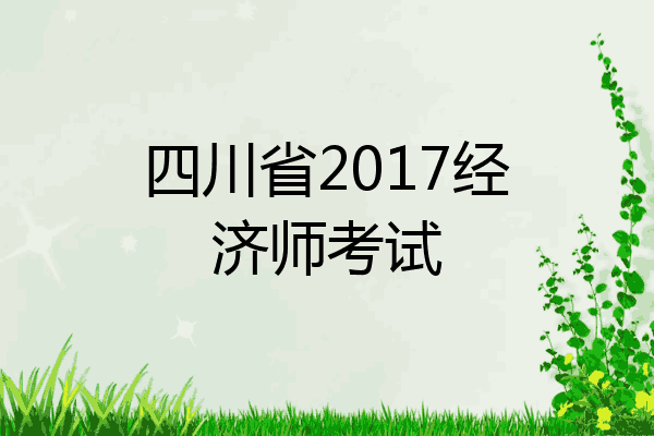 四川省2017经济师考试