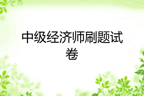 中级经济师刷题试卷